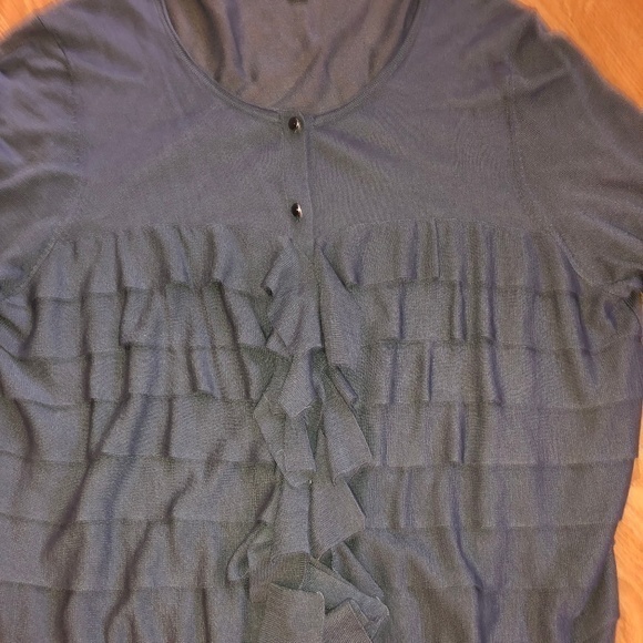 Ann Taylor Sweater Cardigan XL Steel Blue - Picture 5 of 8